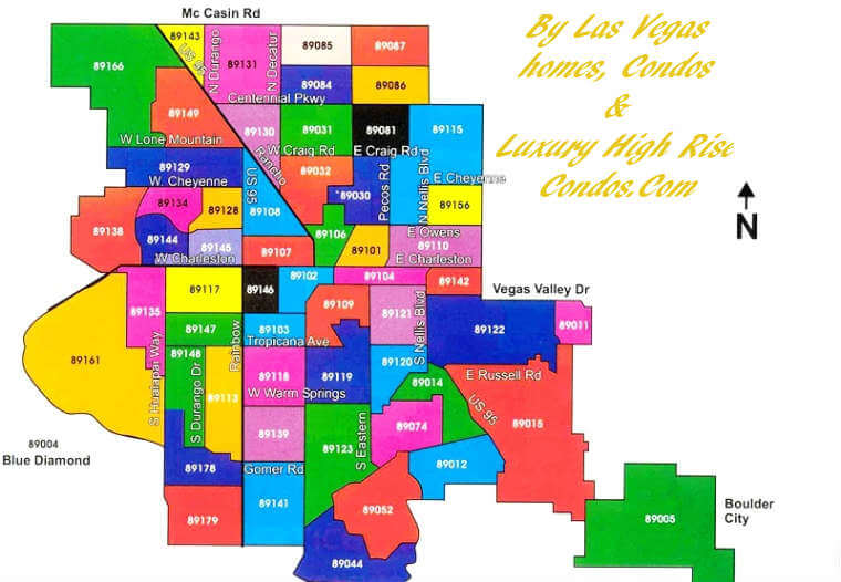 Greater Las Vegas MLS zip code map covers Las Vegas, Henderson and North Las Vegas zip codes