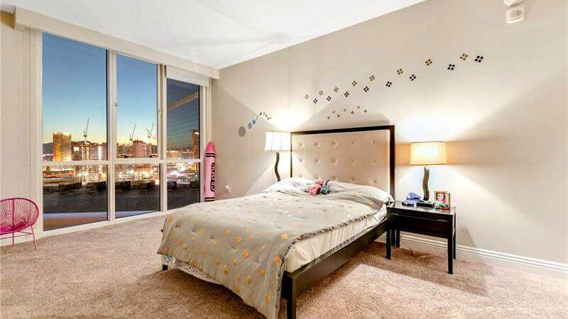 Bedroom with Strip views in a Turnberry Condo for sale