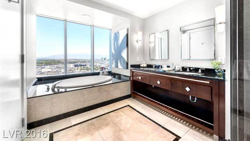 Luxury bathroom in a Sky Las Vegas condo for lease