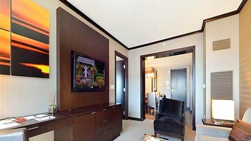 Vdara condos living room is highly upgraded