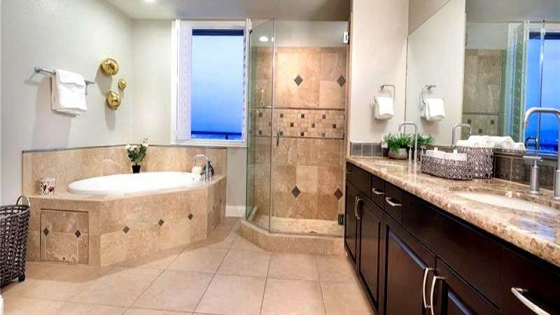 A One Las Vegas condo for rent luxury bathroom